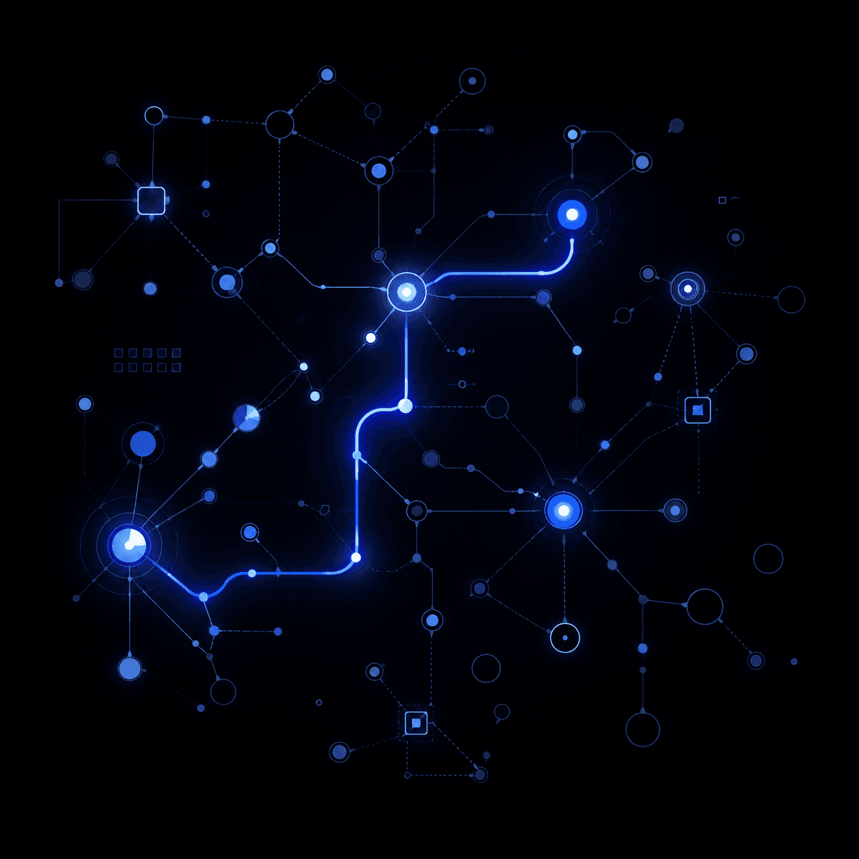 AI-assisted technical discovery network visual