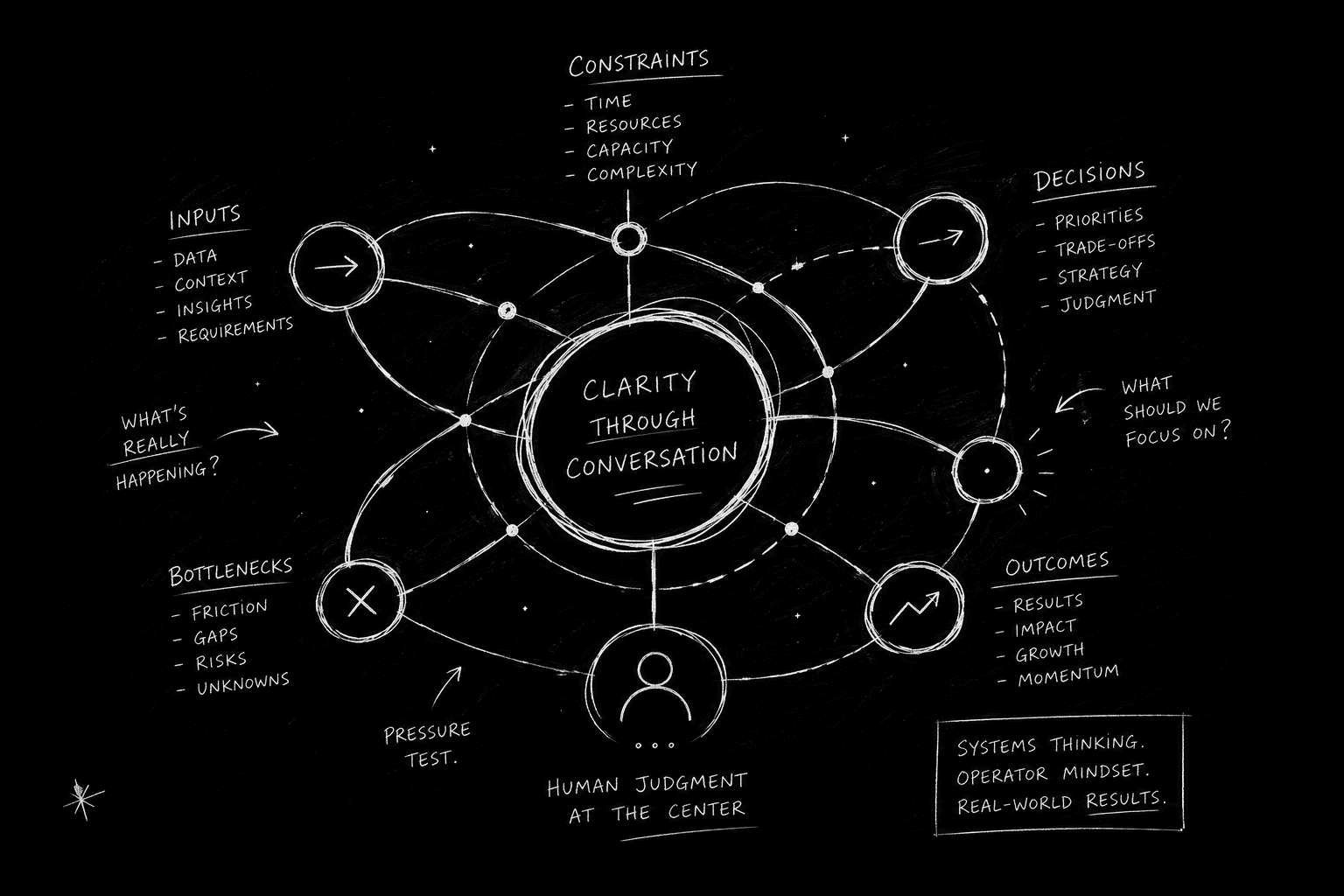 Clarity through conversation workflow sketch